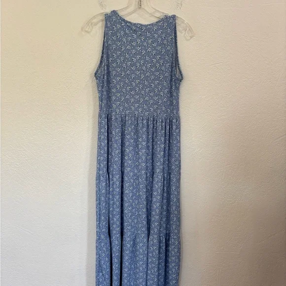 See You Monday Blue Floral Tiered Maxi Dress - Picture 5 of 7